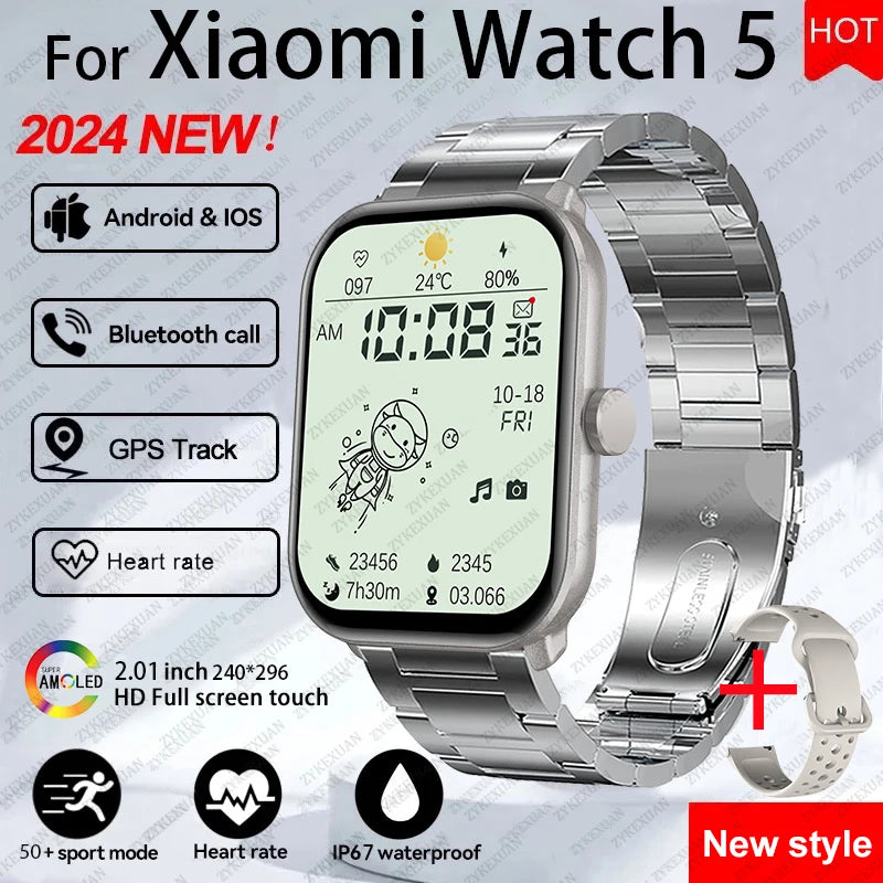 BOXUXING Smart Watch 5 — HD AMOLED Display & Bluetooth Calling