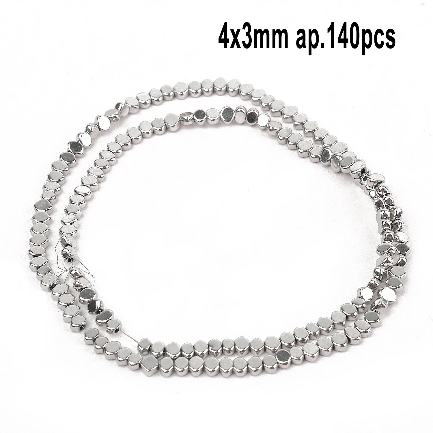 Rhodium Plated Hematite Beads — Geometric Jewelry Making Charms