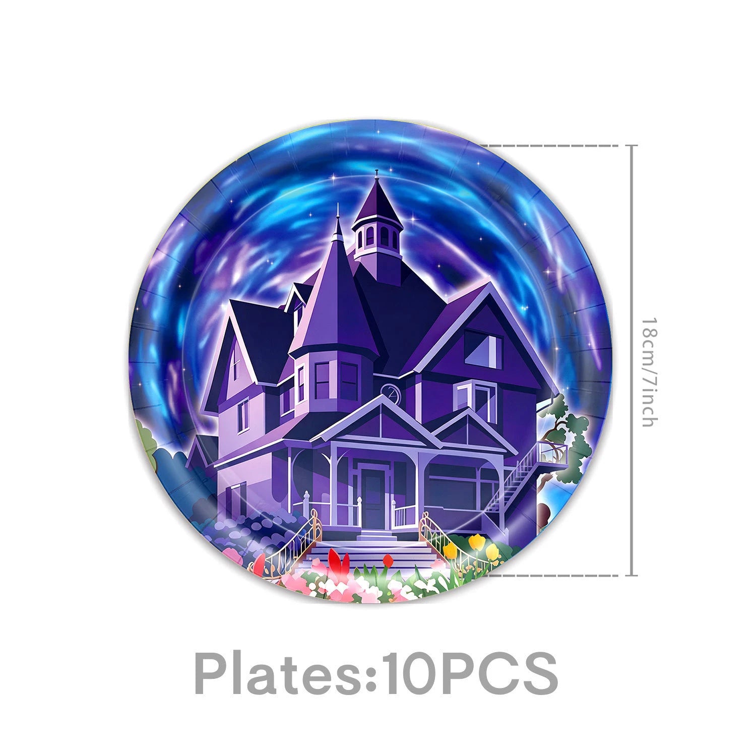 Potdemiel Spooky Ghost House Party Supplies — Starry Night Theme Tableware Set