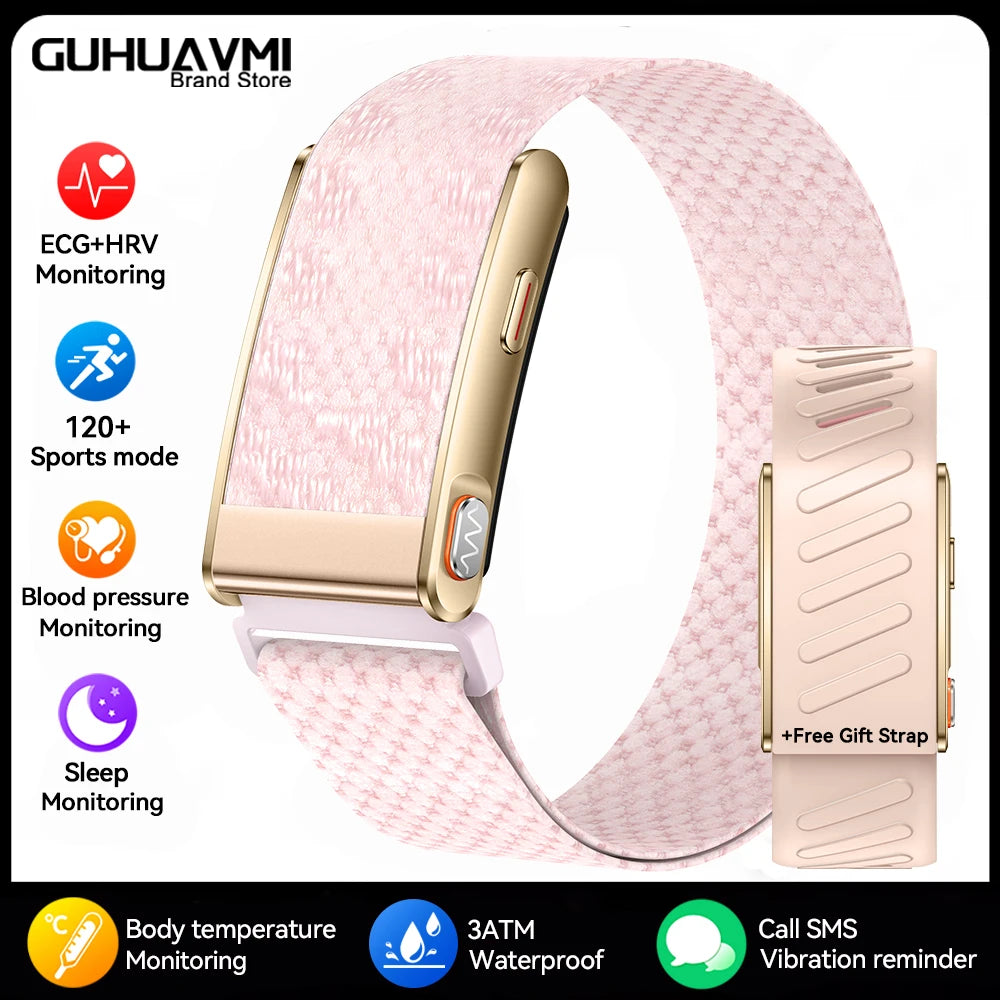 GUHUAVMI Screenless Smart Health Bracelet — 24/7 ECG & SpO2 Fitness Tracker
