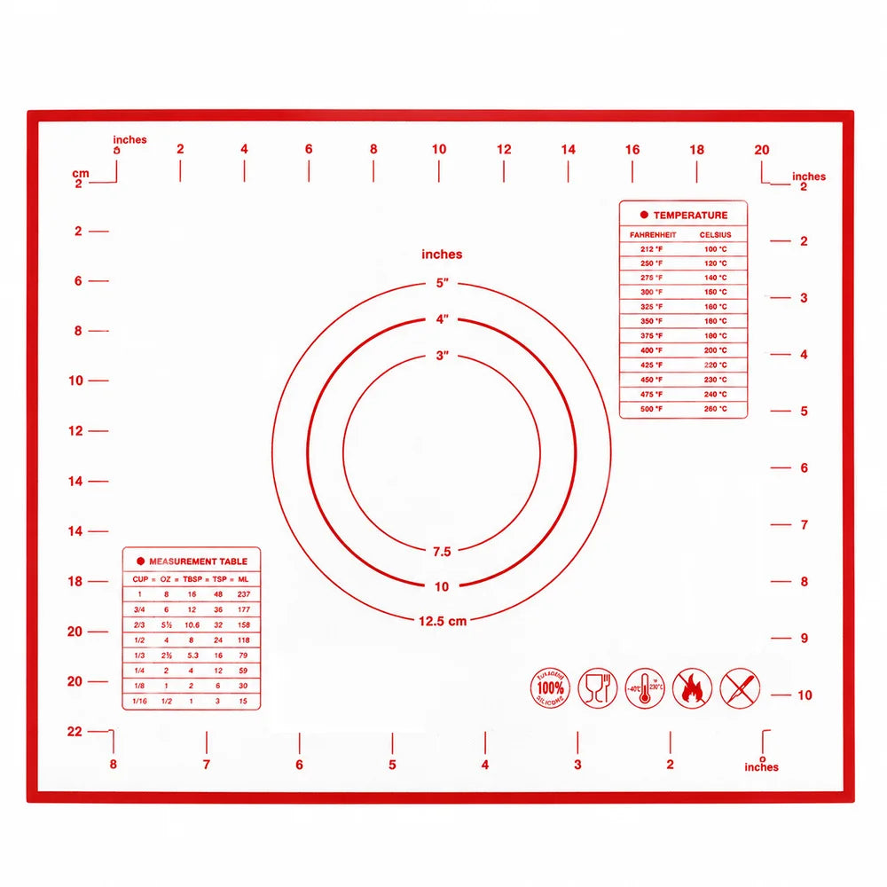 buyyes Silicone Baking Mat — Non-Stick Dough Kneading Pad for Pizza & Pastry