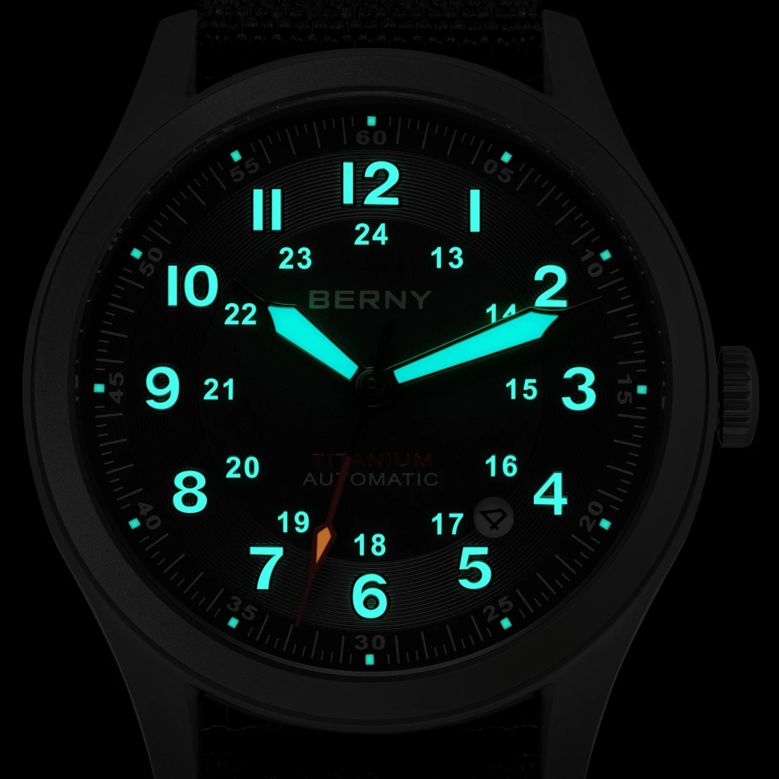 BERNY Titanium Automatic Field Watch — Super Luminous Outdoor Sports Watch