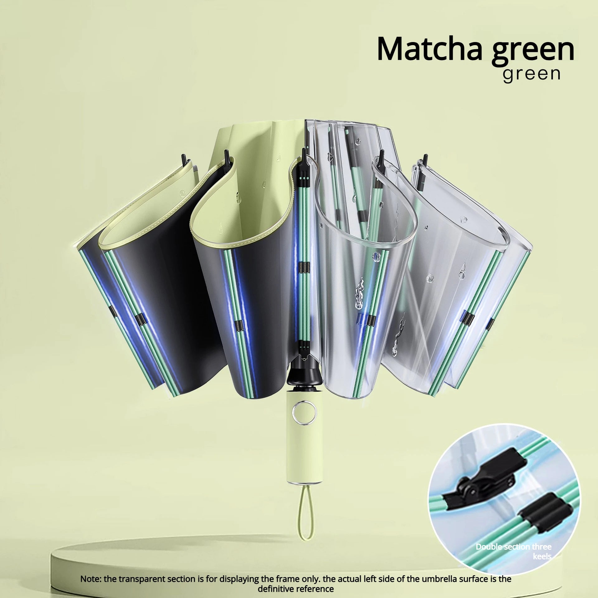 Automatic Reverse Folding Umbrella — Windproof UV Protection with Reflective Stripe