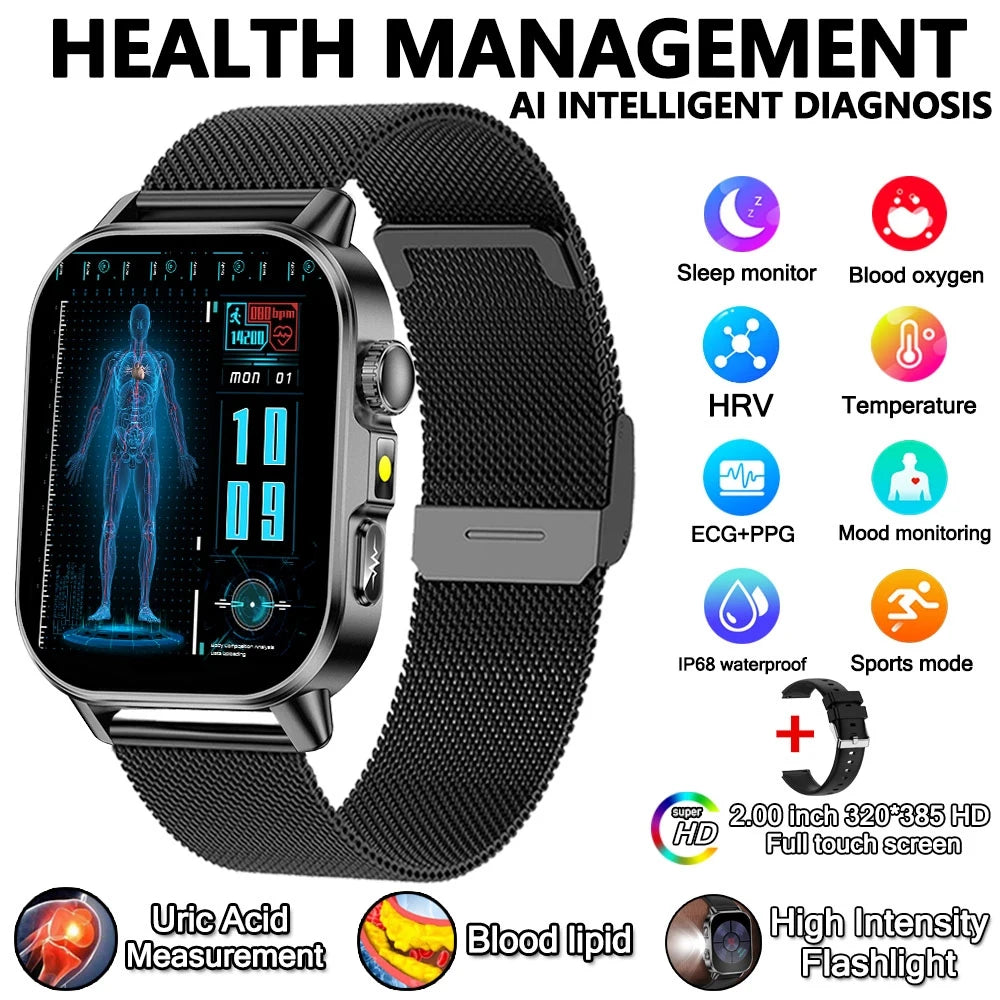 ChiBear Professional Health Smartwatch — ECG, Blood Pressure & Body Analysis