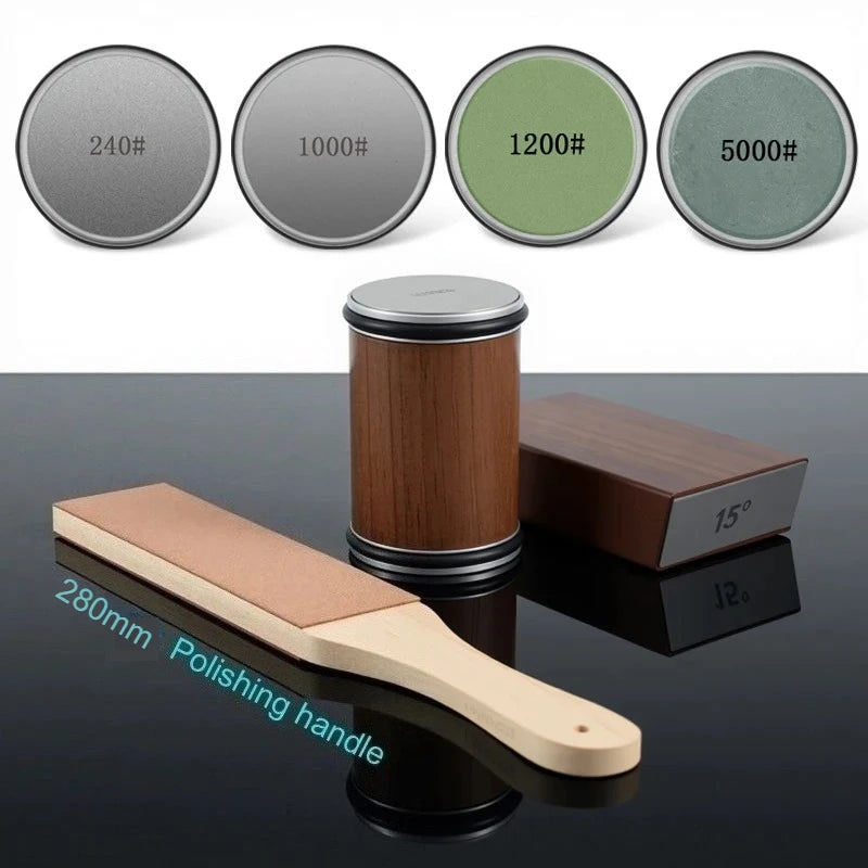 RSCHEF Rolling Knife Sharpener — Magnetic Holder & Diamond Stone Kit