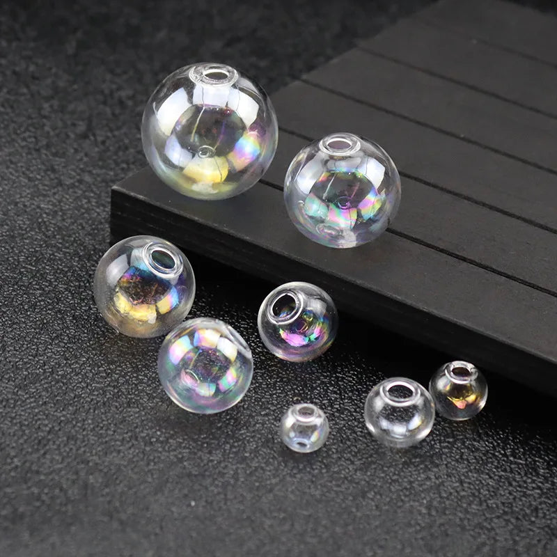 Hollow Glass Ball Orbs — Clear Bubble Vials for Jewelry Making