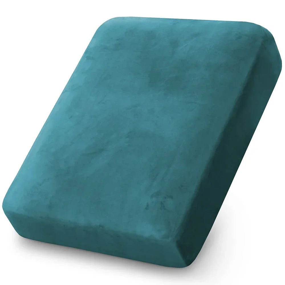 Plush Velvet Sofa Cushion Covers — Soft Stretch Furniture Protector