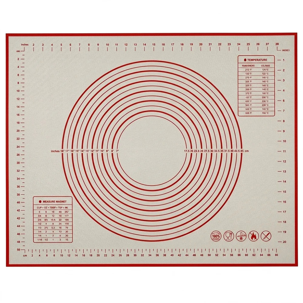 buyyes Silicone Baking Mat — Non-Stick Dough Kneading Pad for Pizza & Pastry