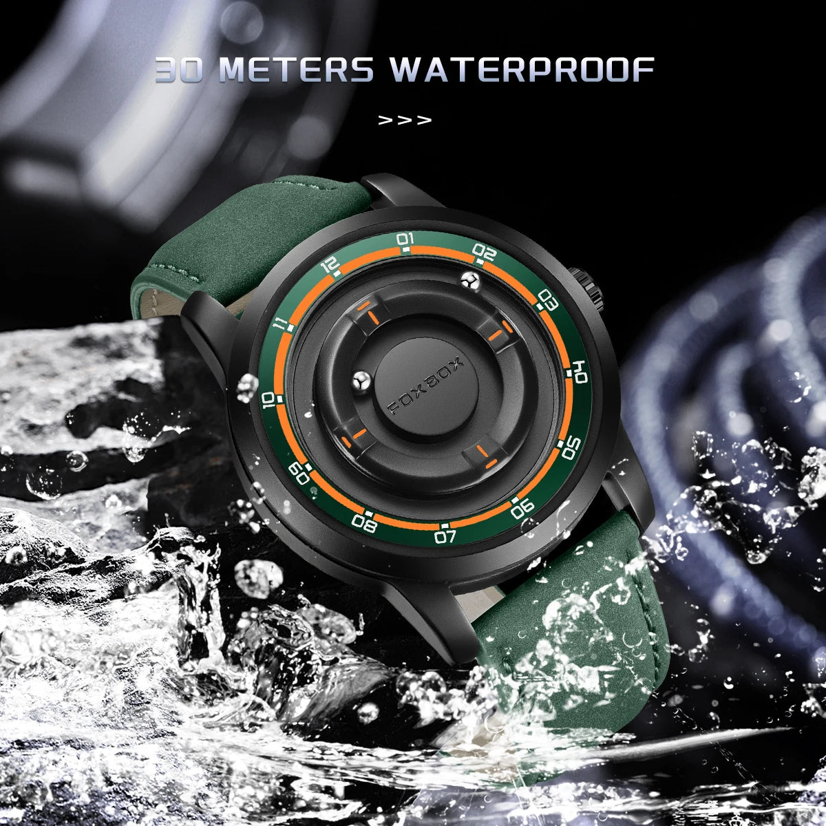 foxbox Planet Design Quartz Watch — Floating Magnetic Pointer Men's Timepiece