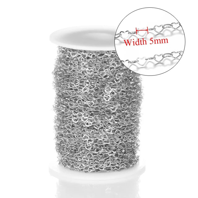 Stainless Steel Jewelry Chain — 1M Gold or Steel Link Chain for DIY Crafts