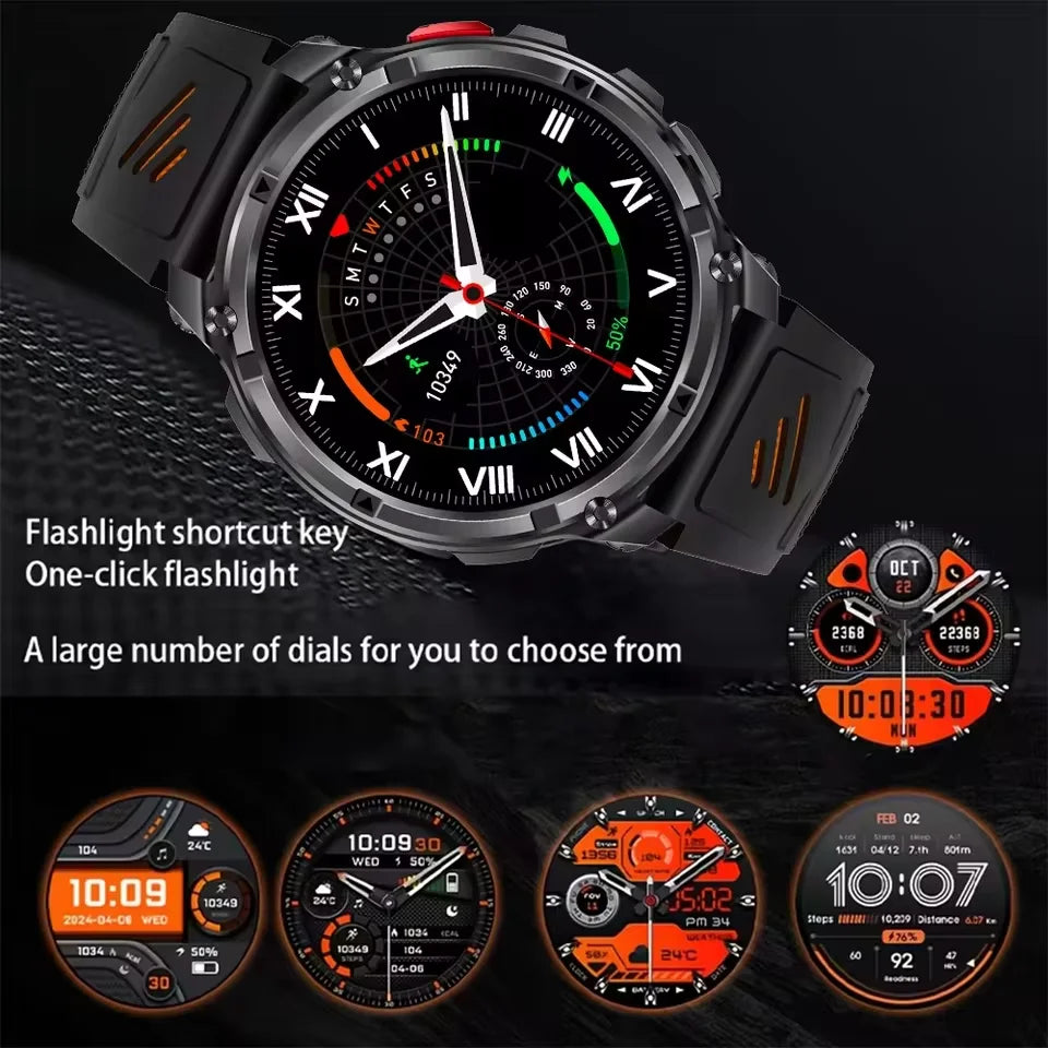 TAVYU T-Rex3 Pro Smartwatch — Rugged Military GPS Outdoor Watch