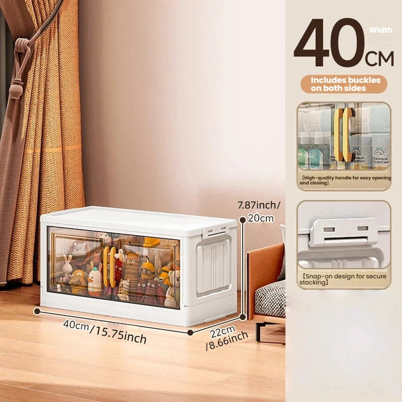 Foldable Double-Door Storage Cabinet — Space-Saving Floor Standing Organizer