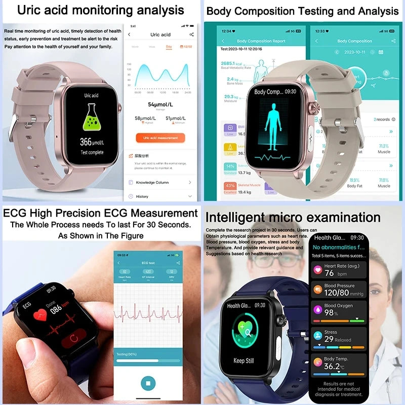 GUHUAVMI Health Smartwatch — Advanced ECG, Blood Pressure & Oxygen Monitor