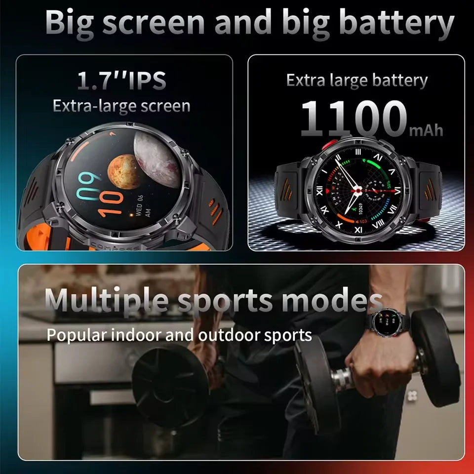 TAVYU T-Rex3 Pro Smartwatch — Rugged Military GPS Outdoor Watch