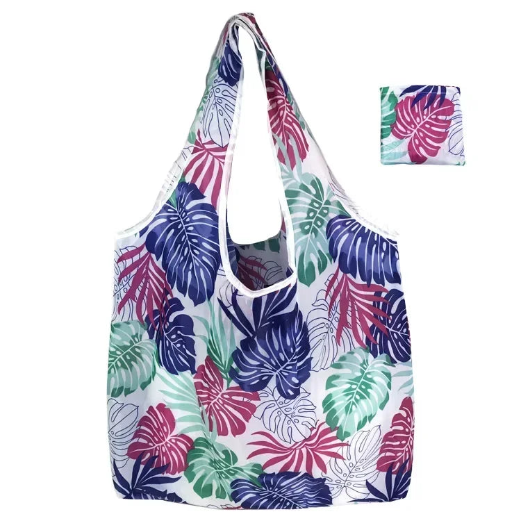 eTya Reusable Floral Shopping Bag — Foldable Large Capacity Tote