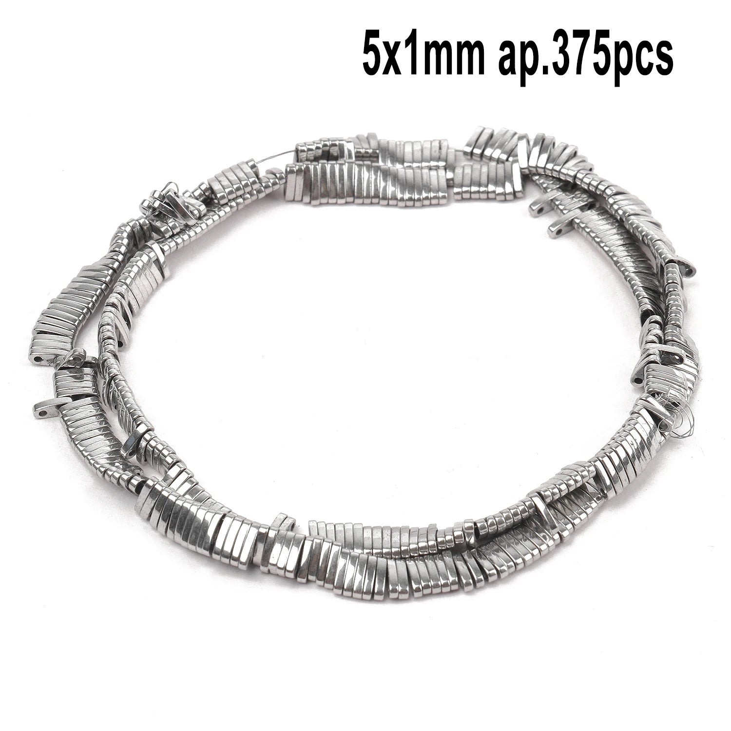 Rhodium Plated Hematite Beads — Geometric Jewelry Making Charms