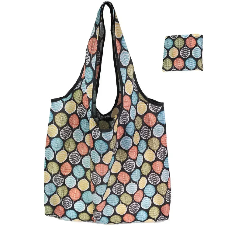 eTya Reusable Floral Shopping Bag — Foldable Large Capacity Tote