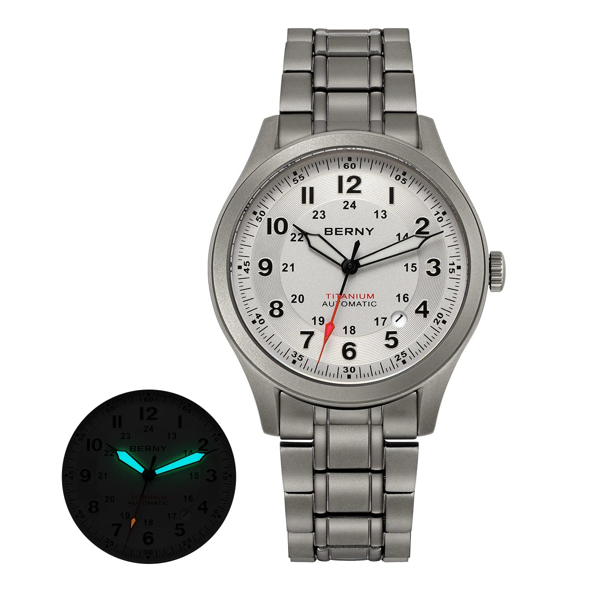 BERNY Titanium Automatic Field Watch — Super Luminous Outdoor Sports Watch