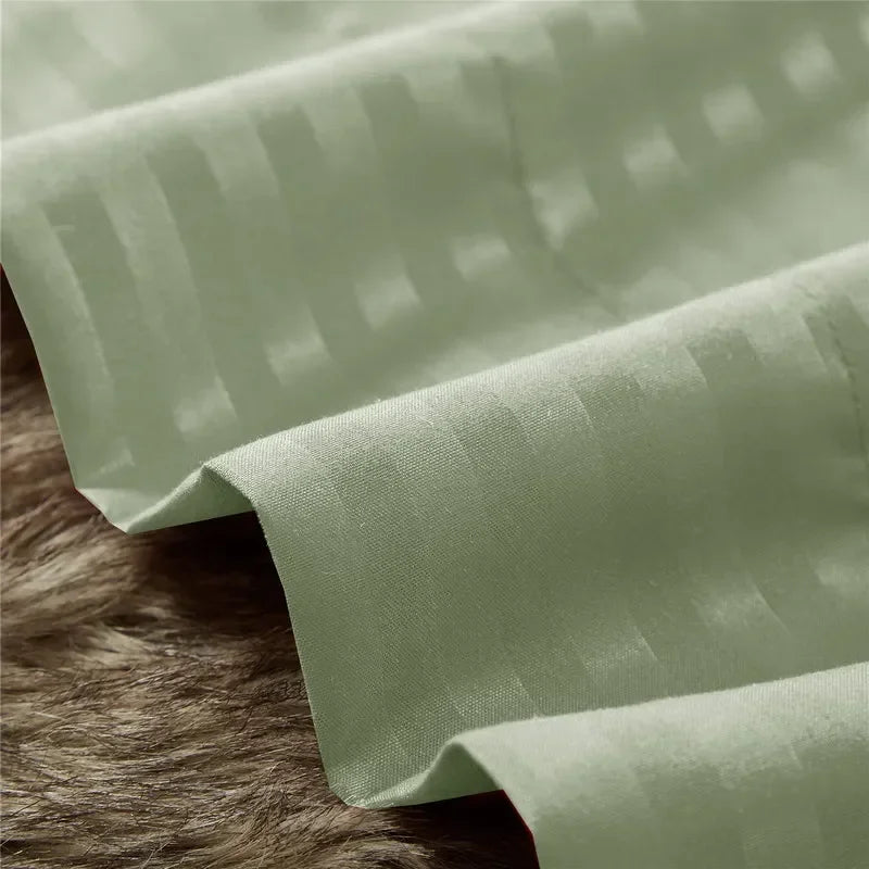 mystybloom Embossed Brushed Stripe Bedding Set — Soft Textured Sheet Collection