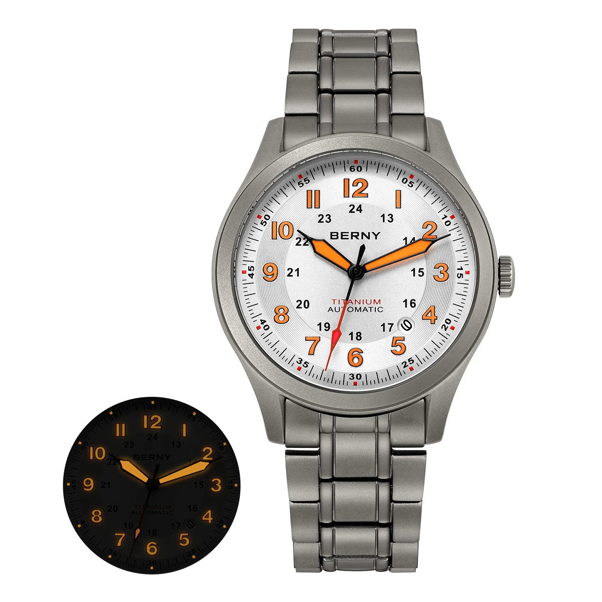 BERNY Titanium Automatic Field Watch — Super Luminous Outdoor Sports Watch