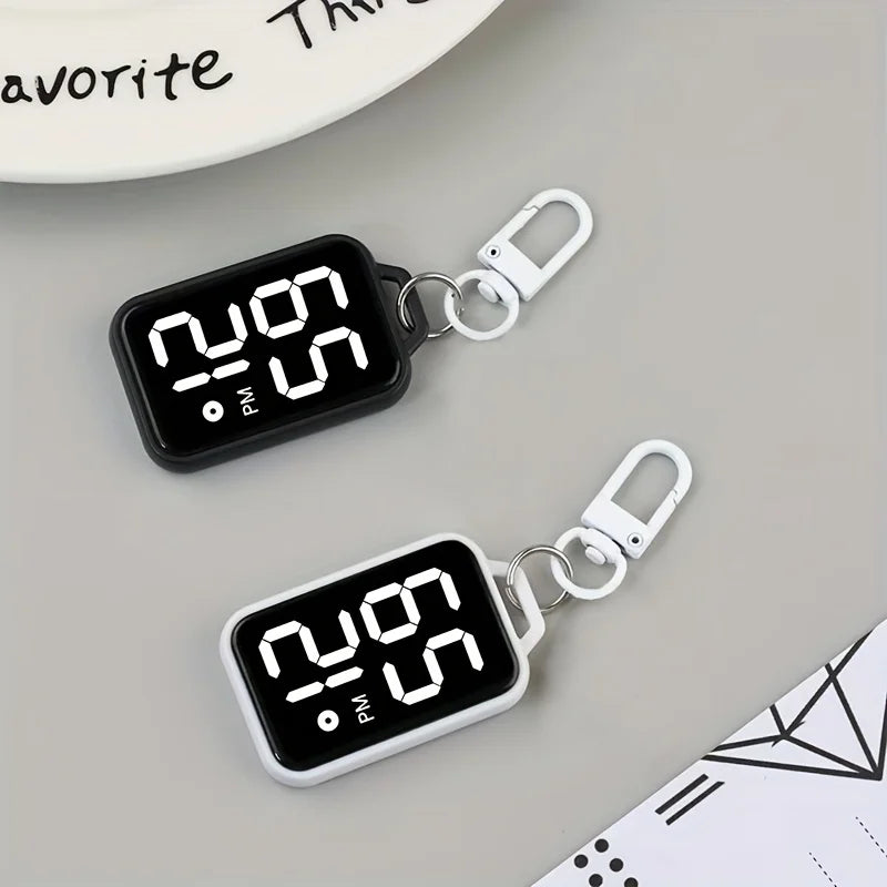 Digital LED Keychain Pocket Watch — Luminous Touch Display Pendant