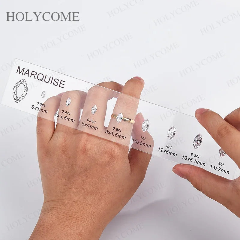 PTX Cubic Zirconia Comparison Chart — Jewelry Size & Shape Reference Kit