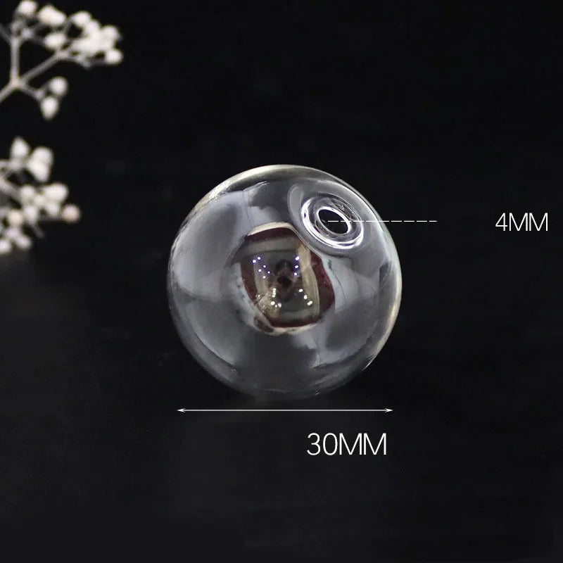 Hollow Glass Ball Orbs — Clear Bubble Vials for Jewelry Making