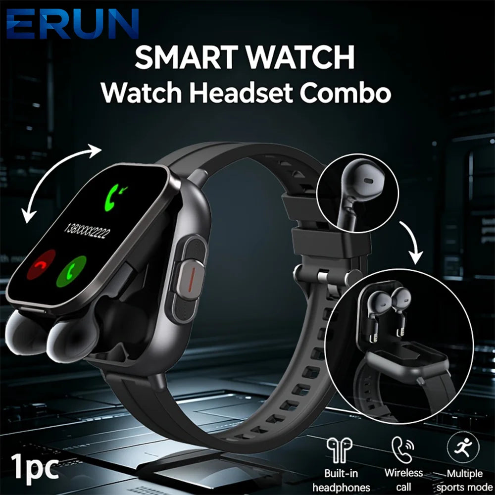 ERUN 2-in-1 Smart Watch — Integrated Wireless Earbuds & AI Translation