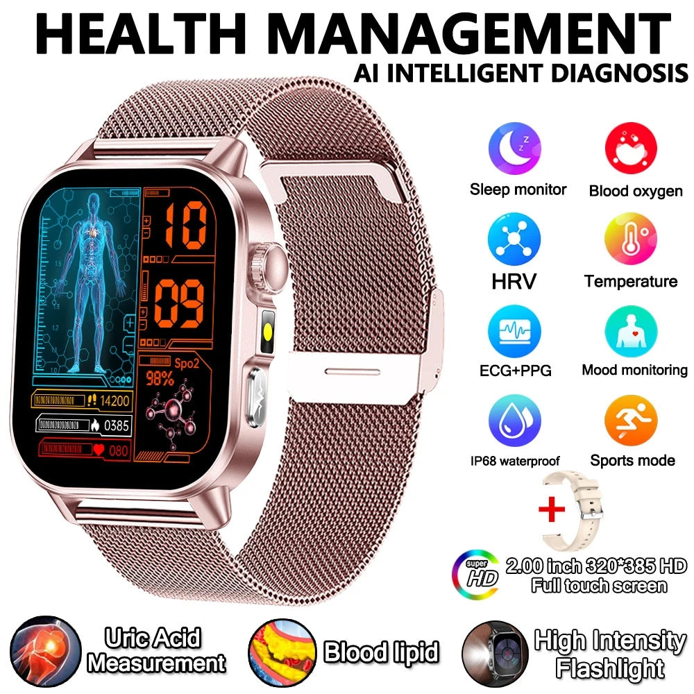 ChiBear Professional Health Smartwatch — ECG, Blood Pressure & Body Analysis