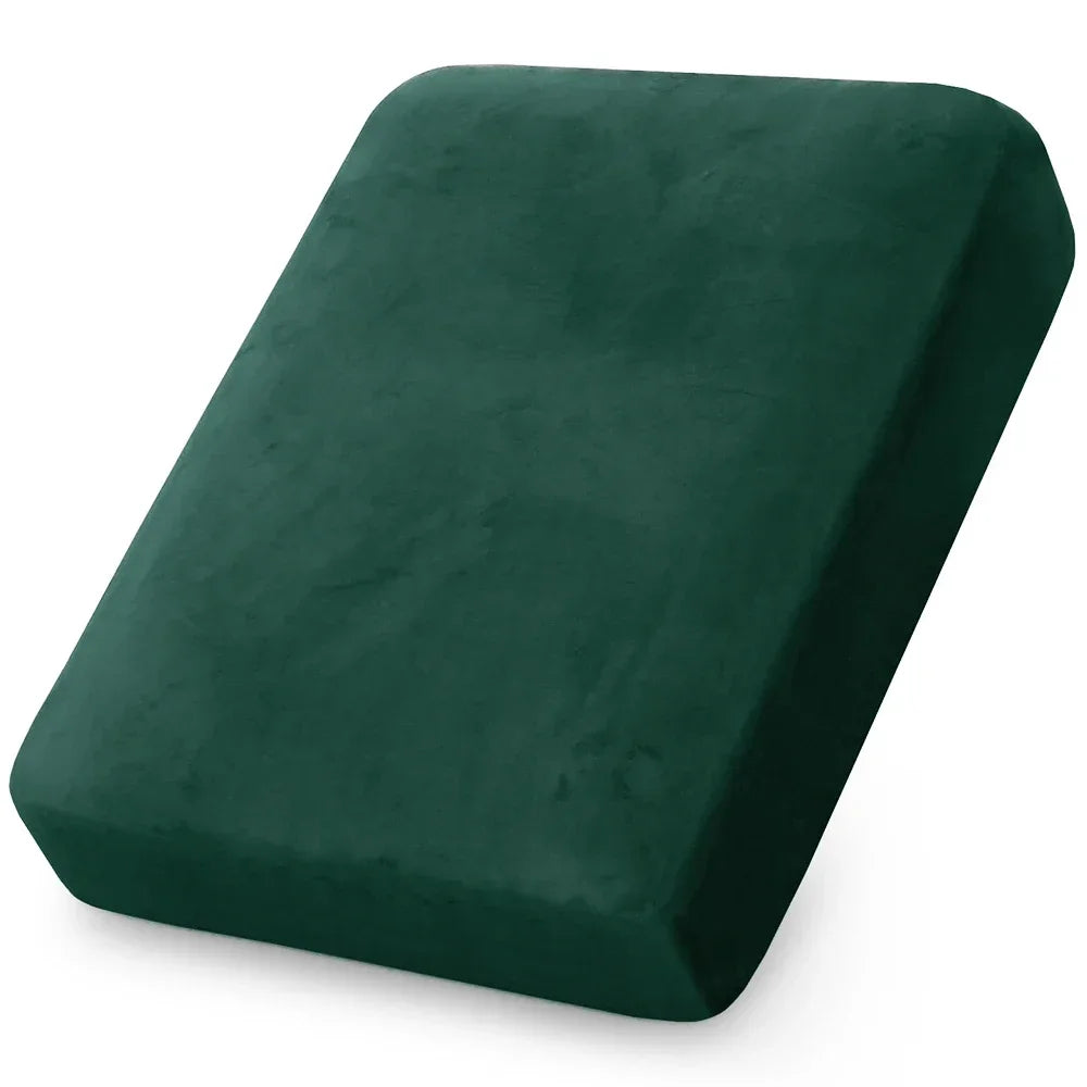 Plush Velvet Sofa Cushion Covers — Soft Stretch Furniture Protector