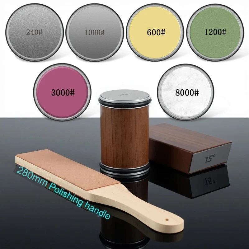 RSCHEF Rolling Knife Sharpener — Magnetic Holder & Diamond Stone Kit