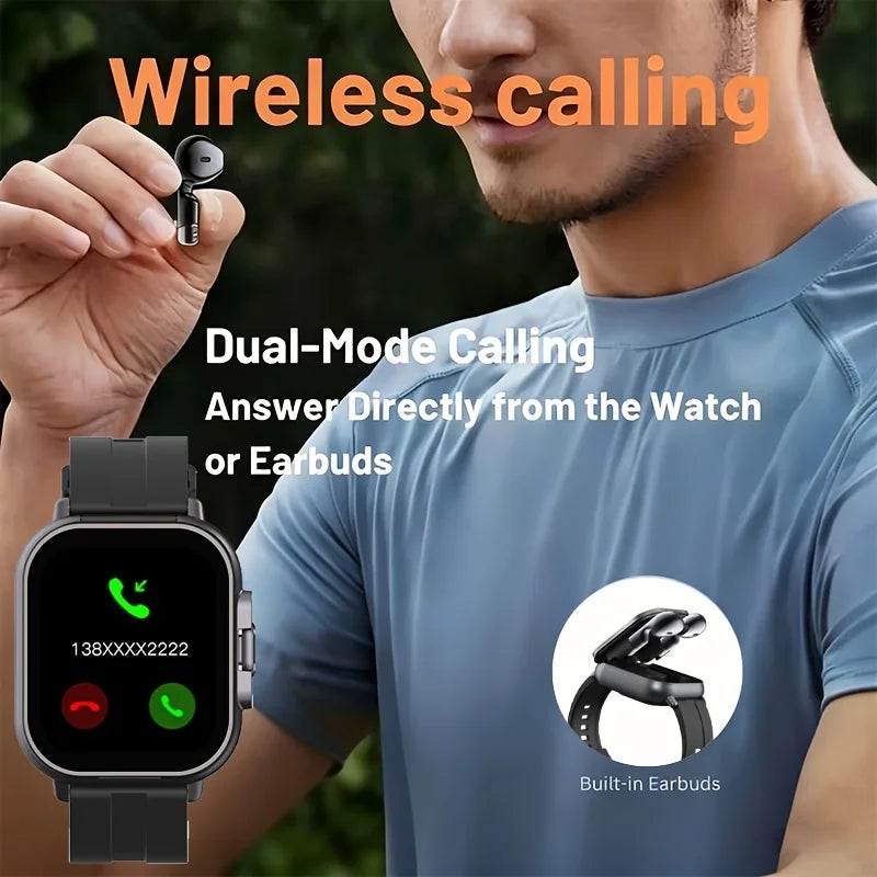 ERUN 2-in-1 Smart Watch — Integrated Wireless Earbuds & AI Translation