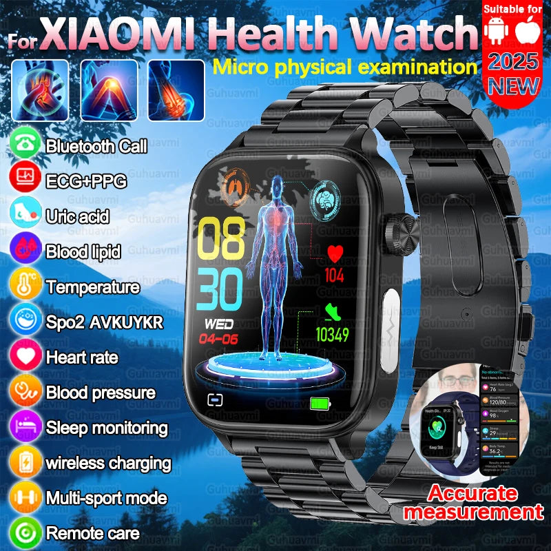 GUHUAVMI Health Smartwatch — Advanced ECG, Blood Pressure & Oxygen Monitor
