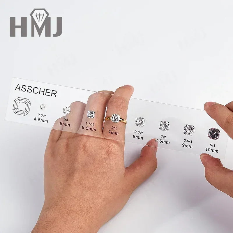 HMJ Gemstone Size Comparison Chart — Brilliant Cut Cubic Zirconia Tool