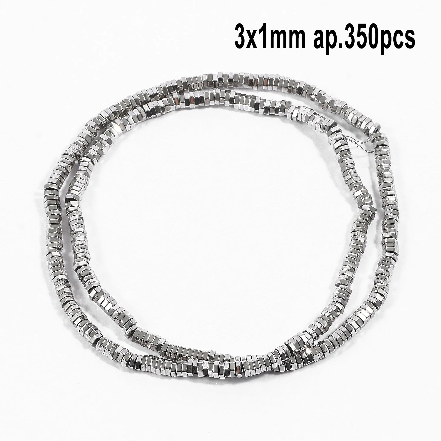 Rhodium Plated Hematite Beads — Geometric Jewelry Making Charms