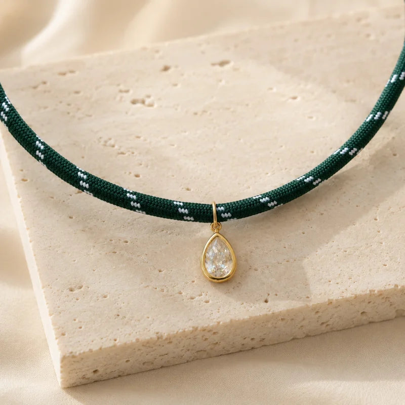 doyours Boho Multilayer Rope Chain Necklace — Gold Plated Zircon Pendant Jewelry