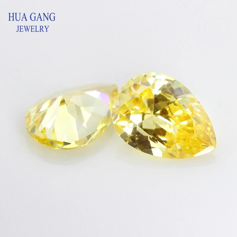 Pear Shape Cubic Zirconia Loose Stones — Brilliant Cut Synthetic Gems for Jewelry Making