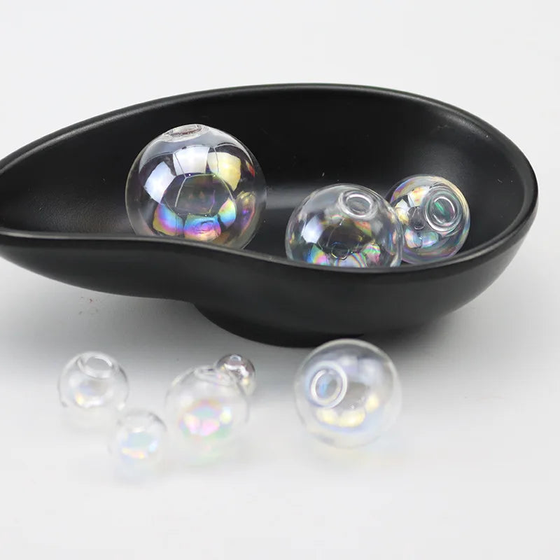 Hollow Glass Ball Orbs — Clear Bubble Vials for Jewelry Making