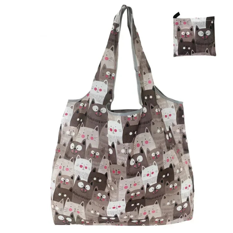 eTya Reusable Floral Shopping Bag — Foldable Large Capacity Tote
