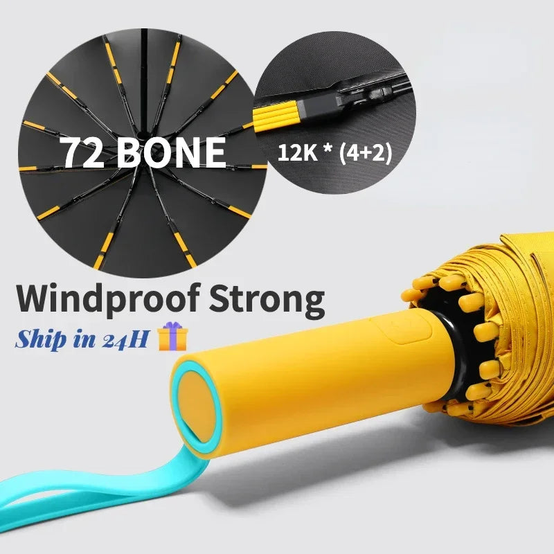 Automatic Windproof Umbrella — Large UV Protection Folding Rain Umbrella