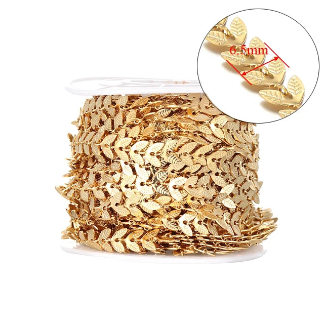 Stainless Steel Jewelry Chain — 1M Gold or Steel Link Chain for DIY Crafts