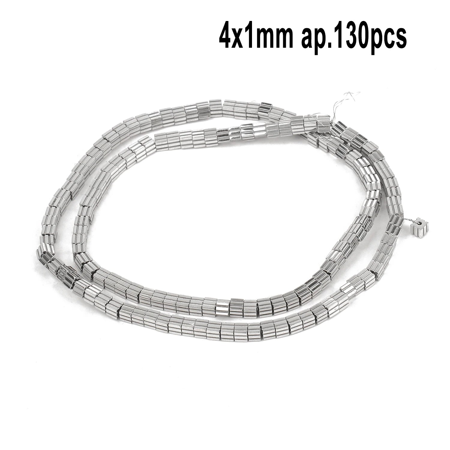 Rhodium Plated Hematite Beads — Geometric Jewelry Making Charms