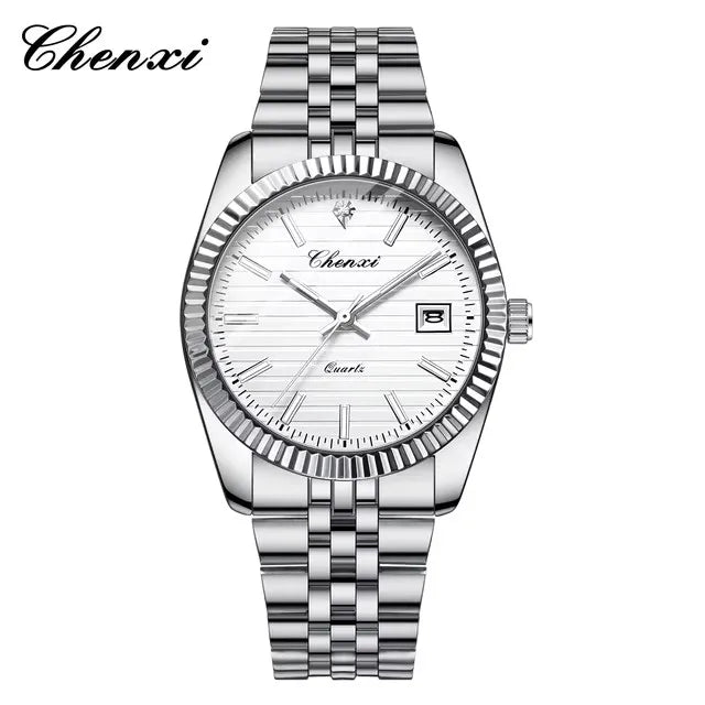 CHENXI 004D Men's Quartz Watch — Luxury Stainless Steel & Luminous Date