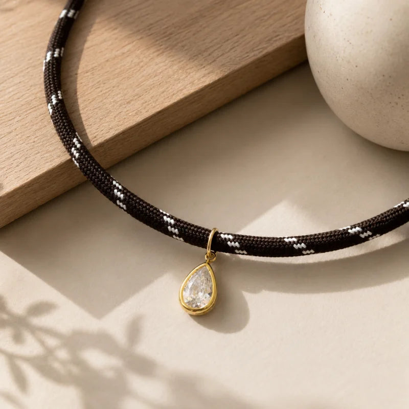 doyours Boho Multilayer Rope Chain Necklace — Gold Plated Zircon Pendant Jewelry