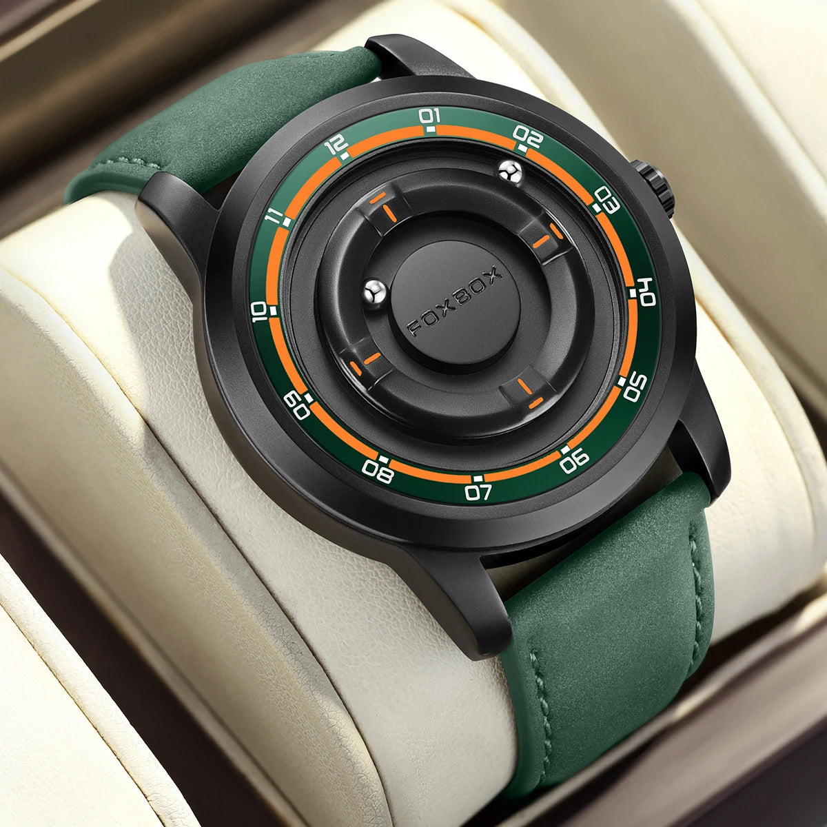 foxbox Planet Design Quartz Watch — Floating Magnetic Pointer Men's Timepiece
