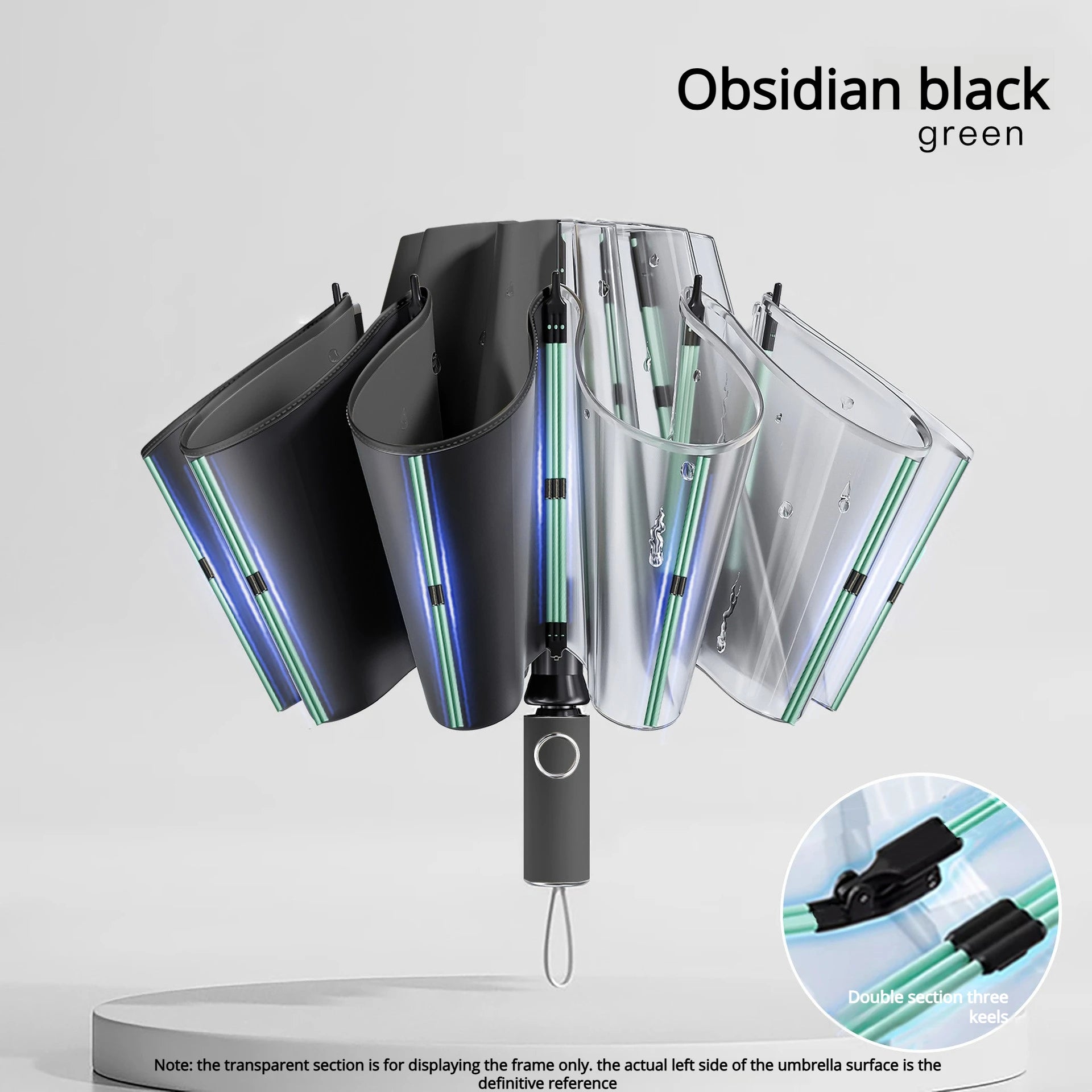 Automatic Reverse Folding Umbrella — Windproof UV Protection with Reflective Stripe