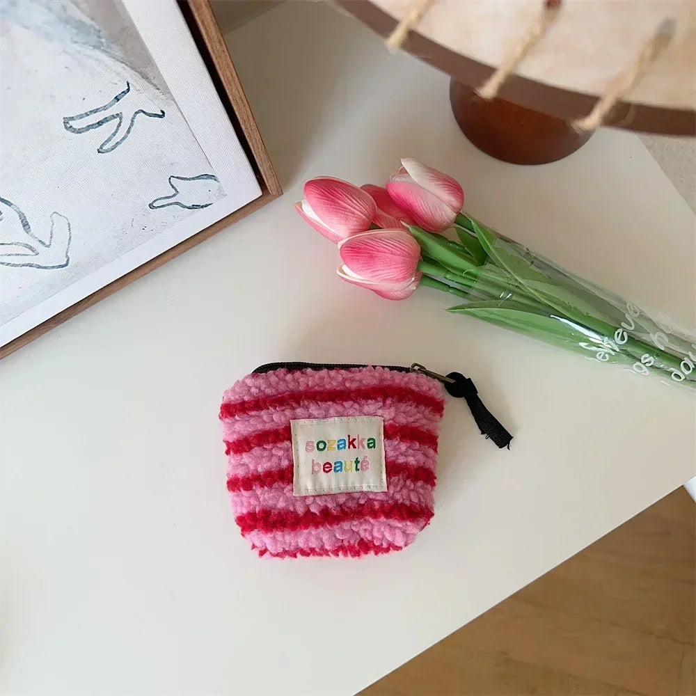 SOZAKKA Floral Canvas Coin Purse — Compact Zippered Change Pouch