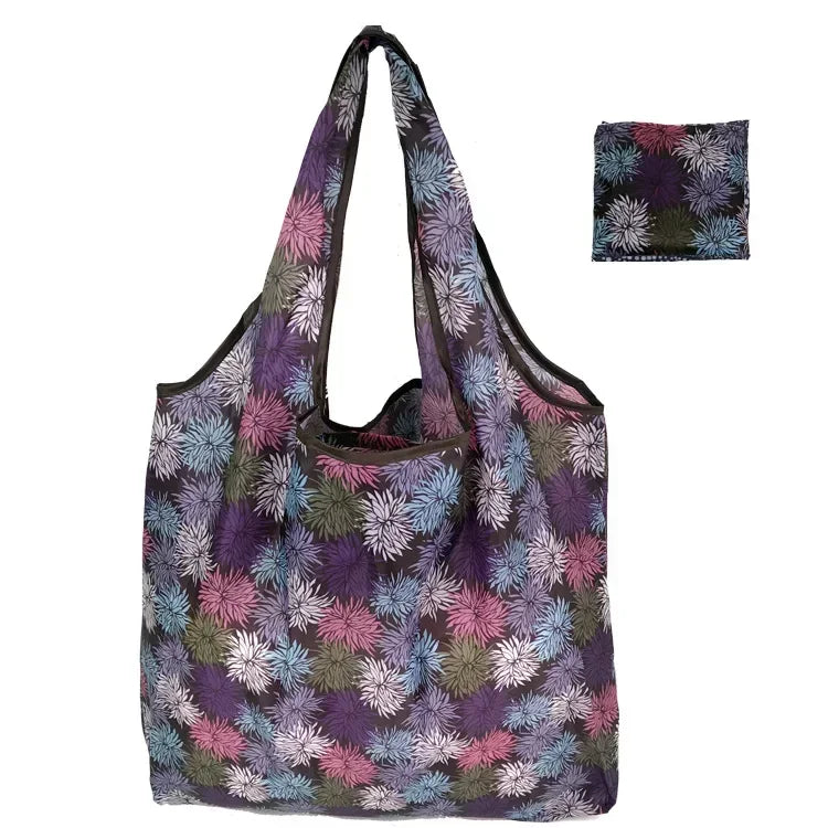 eTya Reusable Floral Shopping Bag — Foldable Large Capacity Tote