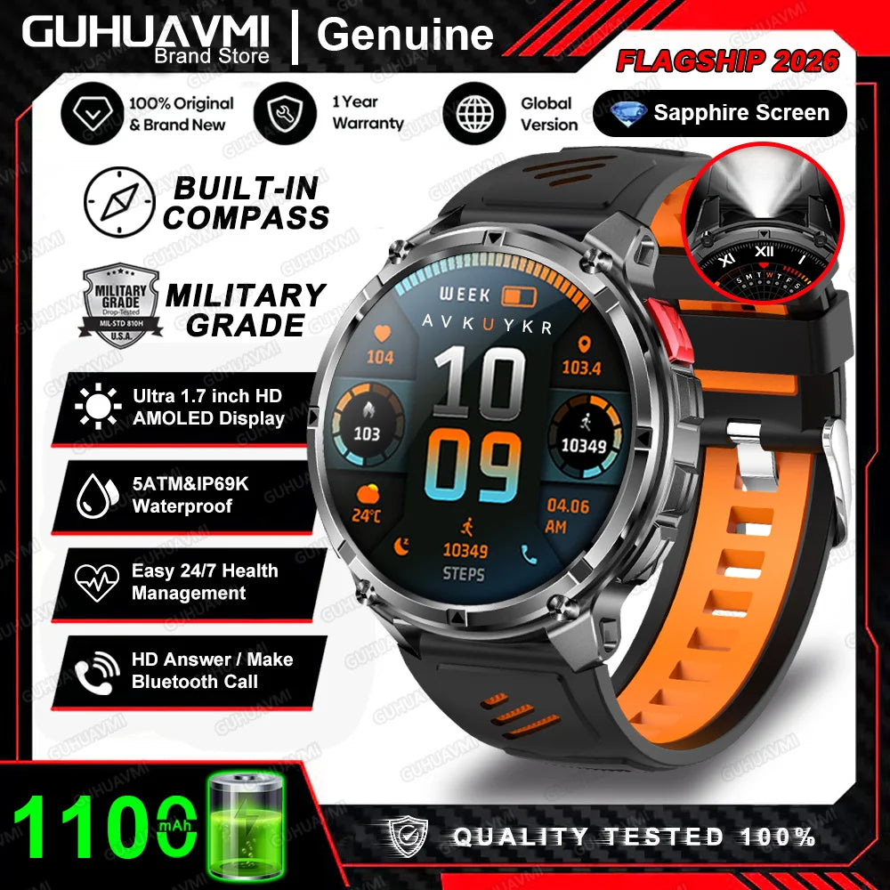 TAVYU T-Rex3 Pro Smartwatch — Rugged Military GPS Outdoor Watch