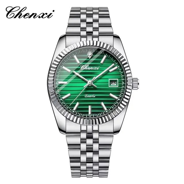 CHENXI 004D Men's Quartz Watch — Luxury Stainless Steel & Luminous Date